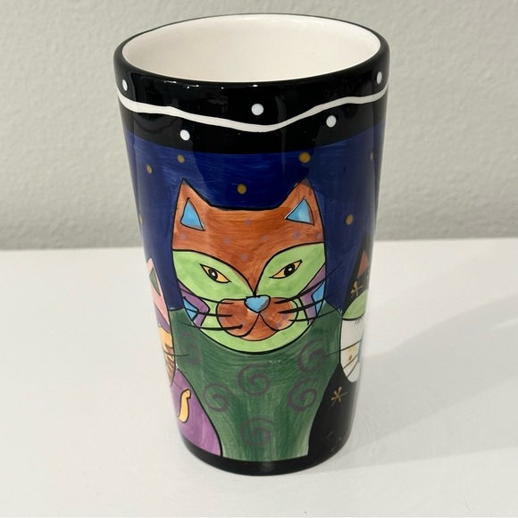 Collectible Vintage Milson & Louis Hand-Painted Whimsical Cat Latte/Coffee Mug - Picture 2 of 6